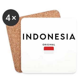 Indonesian pride, minimalist sleek design - Coasters (set of 4) - white - Front