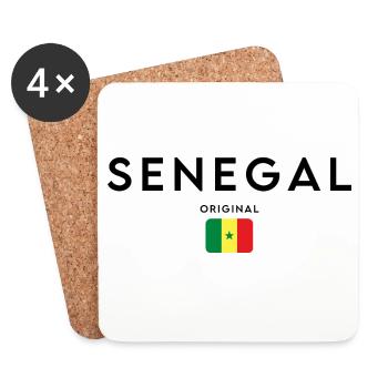 Fierté sénégalaise, design minimaliste et élégant - Dessous de verre (lot de 4) - blanc - Devant