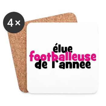 Footballeuse de l'Année : La Reine des Terrains - Dessous de verre (lot de 4) - blanc - Devant