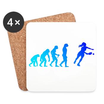 Motif communautaire du pickleball autour du sport de pickleball - Dessous de verre (lot de 4) - blanc - Devant