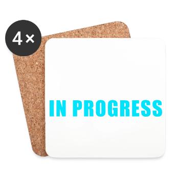 Overthinking in Progress - Funny Humor Shirt - Coasters (set of 4) - white - Front