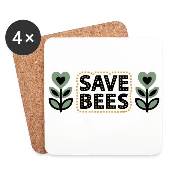 Sauver les abeilles Fleurs Conservation Apiculteur - Dessous de verre (lot de 4) - blanc - Devant
