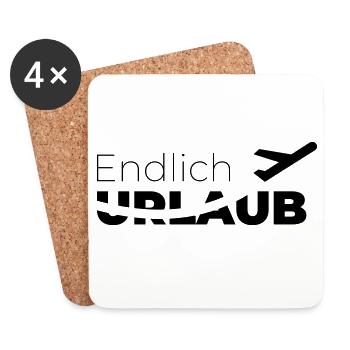 Endlich Urlaub - Untersetzer (4er-Set) - Weiß - Vorne