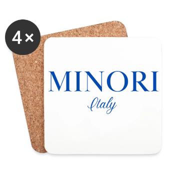 Minori, Italie - Dessous de verre (lot de 4) - blanc - Devant
