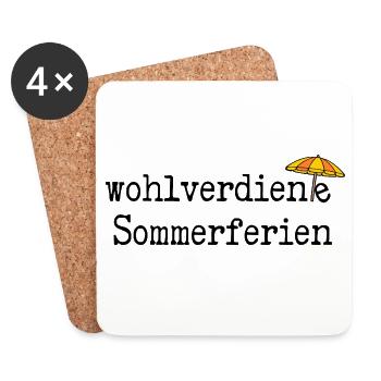 Wohlverdiente Sommerferien - Untersetzer (4er-Set) - Weiß - Vorne