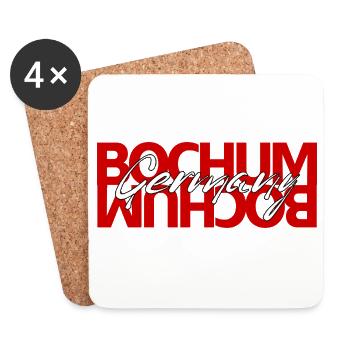 Superposition d’écriture de Bochum, Allemagne - Dessous de verre (lot de 4) - blanc - Devant