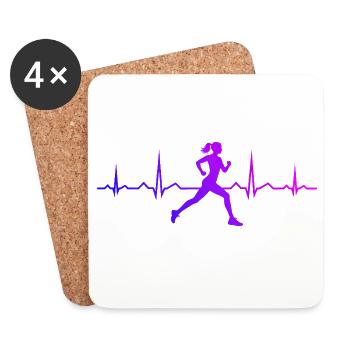 Idée cadeau pour une course à pied - Dessous de verre (lot de 4) - blanc - Devant