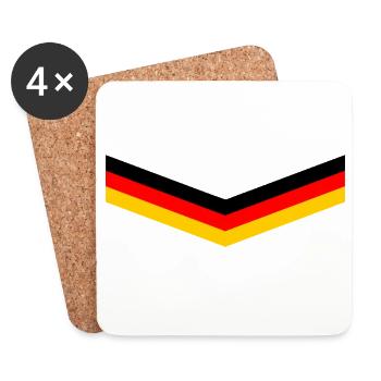 DEUTSCHLAND GERMANY EUROPA DEUTSCHE SPORT FAN - Untersetzer (4er-Set) - Weiß - Vorne