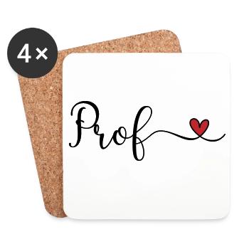 Prof Herz Typographie Geschenk - Untersetzer (4er-Set) - Weiß - Vorne
