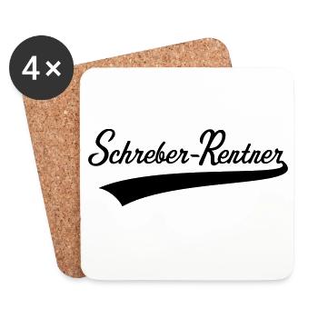 Schreber-Rentner (Rentner / Schrebergärtner / B) - Untersetzer (4er-Set) - Weiß - Vorne