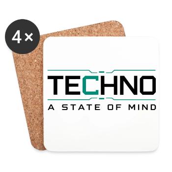 Techno - A State of Mind - Coasters (set of 4) - white - Front