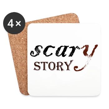 Scary Tale Vintage Typography - Coasters (set of 4) - white - Front