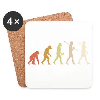 Tennis Evolution - Minimalist Tennis Player Gift - Coasters (set of 4) - white - Front
