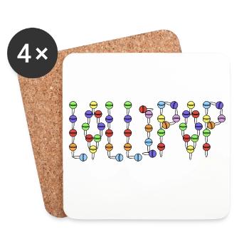 Lollipop typography - Coasters (set of 4) - white - Front