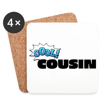 Schriftzug Cool Cousin für den coolen Cousin - Untersetzer (4er-Set) - Weiß - Vorne