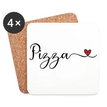 Pizza Heart - Untersetzer (4er-Set) - Weiß - Vorne