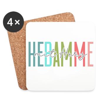 Hebamme mit Herz Design - Untersetzer (4er-Set) - Weiß - Vorne