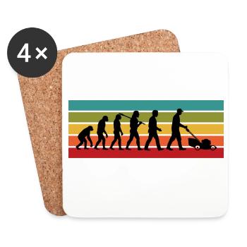 Cadeau drôle de tonte de pelouse pour le paysagiste et le papa - Dessous de verre (lot de 4) - blanc - Devant