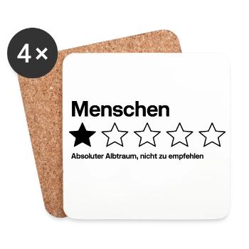Menschen Ein Stern nicht zu empfehlen - Untersetzer (4er-Set) - Weiß - Vorne