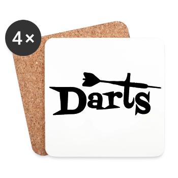 Darts Dartscheibe Dartpfeile Dartspiel Darten Dart - Untersetzer (4er-Set) - Weiß - Vorne