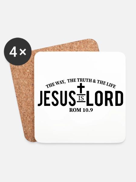 Jesus is Lord - Untersetzer (4er-Set) - Weiß