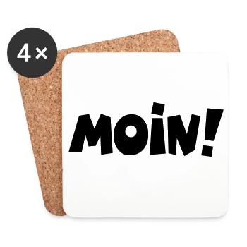 Moin! - Untersetzer (4er-Set) - Weiß - Vorne