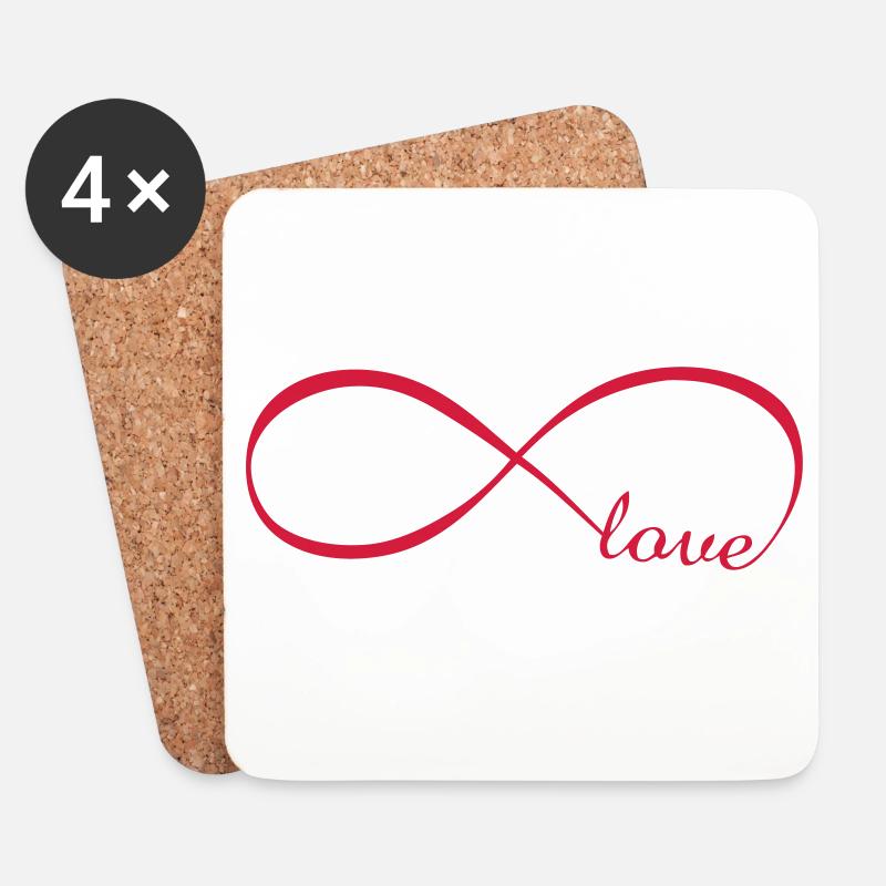 Unendliche Liebe - Untersetzer (4er-Set) - Weiß