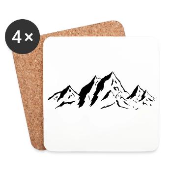 Berge - Untersetzer (4er-Set) - Weiß - Vorne