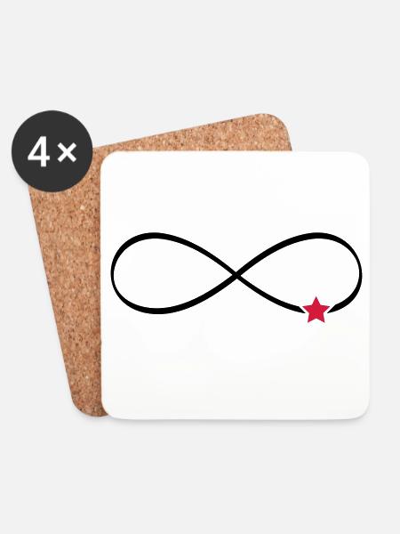Star infinity symbol infinity sign - Coasters (set of 4) - white