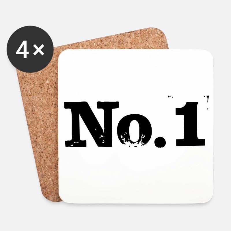 No. 1 - Number 1 - Coasters (set of 4) - white