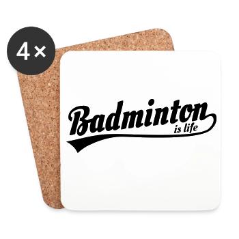 le badminton est la vie rétro - Dessous de verre (lot de 4) - blanc - Devant