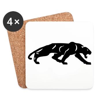 Schwarzer Panther - Untersetzer (4er-Set) - Weiß - Vorne