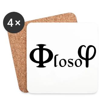 Philosophie / (phi) loso (phi) - Dessous de verre (lot de 4) - blanc - Devant