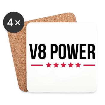 V8 Power - Untersetzer (4er-Set) - Weiß - Vorne