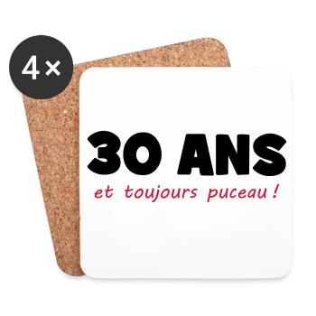 30 ans et toujours puceau ! - Dessous de verre (lot de 4) - blanc - Devant