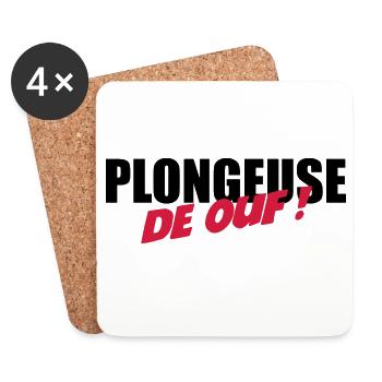 Plongeuse de ouf ! - Dessous de verre (lot de 4) - blanc - Devant