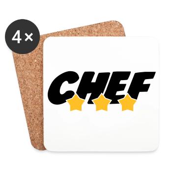Chef - Cuisine - Patron - Boss - Cooking - Food - Coasters (set of 4) - white - Front