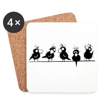 Bonne Corbeau - Dessous de verre (lot de 4) - blanc - Devant