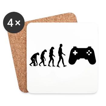 Gamer / Gaming - Dessous de verre (lot de 4) - blanc - Devant