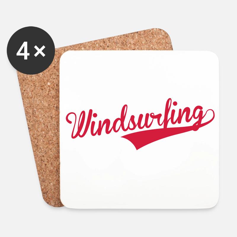Windsurfen / Windsurfer / Windsurf / Windsurfing - Untersetzer (4er-Set) - Weiß