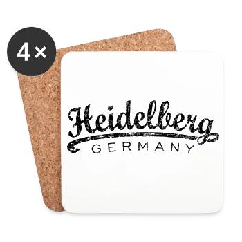 Heidelberg Germany Classic (Vintage/Schwarz) - Untersetzer (4er-Set) - Weiß - Vorne
