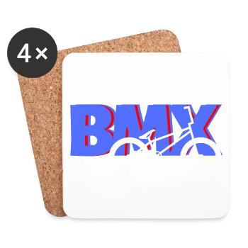 BMX Dirt-Jump Shirt for Kids & Bikers - Coasters (set of 4) - white - Front