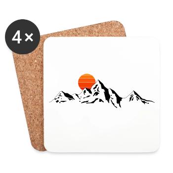 Mountain climbing and hiking - Coasters (set of 4) - white - Front