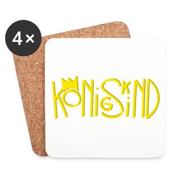 Koenigskind - christliches Design, Handlettering - Untersetzer (4er-Set) - Weiß - Vorne