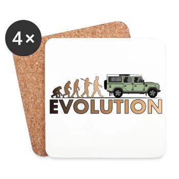Defender 110 Evolution - Untersetzer (4er-Set) - Weiß - Vorne