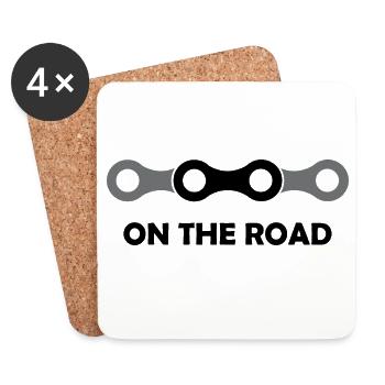 road bike bike icon icon Logo cycling - Coasters (set of 4) - white - Front