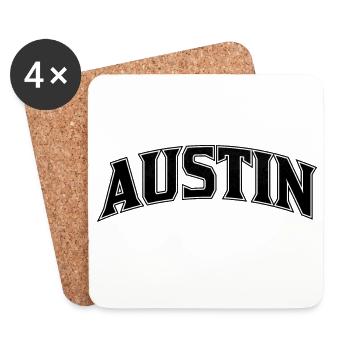 AUSTIN Arc Lettering Print - Coasters (set of 4) - white - Front