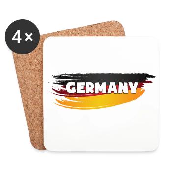 Germany Pinselstrich Flagge Fahne Heimatliebe - Untersetzer (4er-Set) - Weiß - Vorne