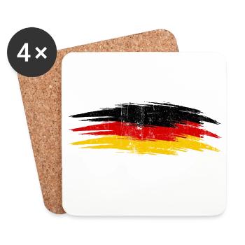 German Flag Brush - Coasters (set of 4) - white - Front