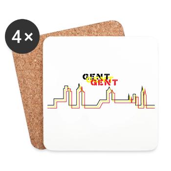 Gent minimalistische Skyline Trikolore - Untersetzer (4er-Set) - Weiß - Vorne
